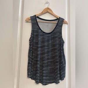 A New Day Black And White Striped Woman’s Tank Top Size Large (160)